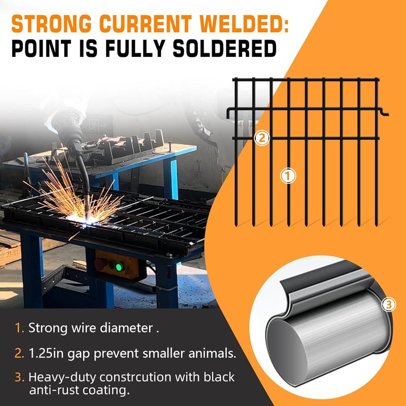 KYATE 15 Panels Dog Digging Fence Barrier, 16.25ft(L) X 12in(H) Animal Barrier Fences, No Dig Defense Rabbits Fencing for Garden Outdoor Yard Deck Bottom Blocker - Image 3